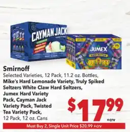 Vallarta Supermarkets Smirnoff offer