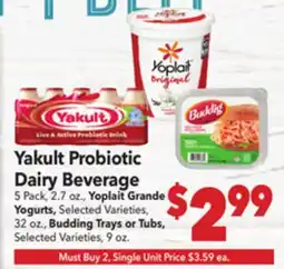 Vallarta Supermarkets Yakult Probiotic Dairy Beverage offer