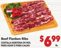 Vallarta Supermarkets Beef Flanken Ribs / COSTILLA NORTENA DE RES, PARA ASAR O PARA CALDO offer
