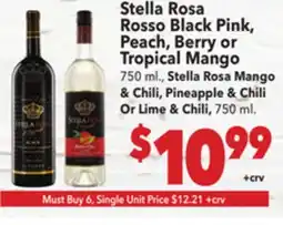 Vallarta Supermarkets Stella Rosa Rosso Black Pink, Peach, Berry or Tropical Mango offer