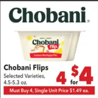 Vallarta Supermarkets Chobani Flips offer