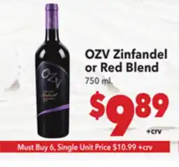 Vallarta Supermarkets OZV Zinfandel or Red Blend offer