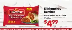 Vallarta Supermarkets El Monterey Burritos / BURRITOS EL MONTEREY offer