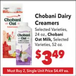 Vallarta Supermarkets Chobani Dairy Creamers offer