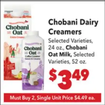 Vallarta Supermarkets Chobani Dairy Creamers offer