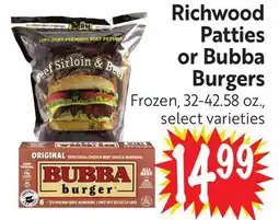 Foodmaxx Richwood Patties or Bubba Burgers offer