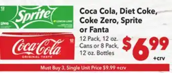 Vallarta Supermarkets Coca Cola, Diet Coke, Coke Zero, Sprite or Fanta offer