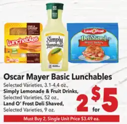 Vallarta Supermarkets Oscar Mayer Basic Lunchables offer