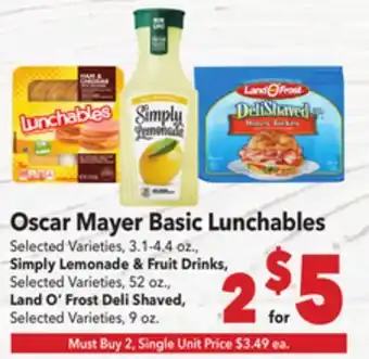 Vallarta Supermarkets Oscar Mayer Basic Lunchables offer