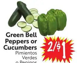 Foodmaxx Green Bell Peppers or Cucumbers offer