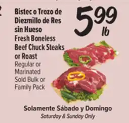 El Super Fresh Boneless Beef Chuck Steaks or Roast offer