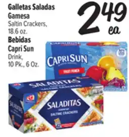 El Super Gamesa Saltin Crackers, 18.6 oz., Capri Sun Drink, 10 Pk., 6 Oz offer