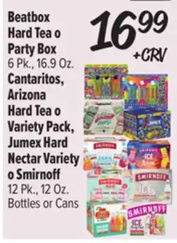 El Super Beatbox Hard Tea o Party Box Hard Tea o Variety Pack, Jumex Hard Nectar Variety o Smirnoff offer
