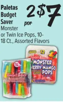 El Super Monster or Twin Ice Pops offer