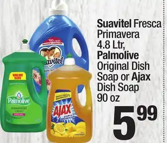 Super King Markets Suavitel Fresca Primavera 4.8 Ltr, Palmolive Original Dish Soap or Ajax Dish Soap 90 oz offer