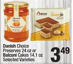 Super King Markets Danish Choice Preserves 24 oz or Balconi Cakes 14.1 oz offer