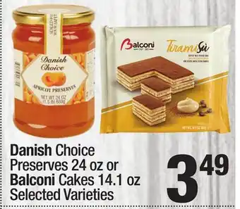 Super King Markets Danish Choice Preserves 24 oz or Balconi Cakes 14.1 oz offer