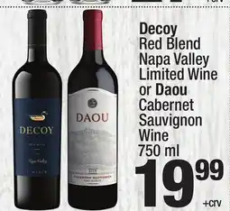 Super King Markets Decoy Red Blend Napa Valley Limited Wine or Daou Cabernet Sauvignon Wine offer