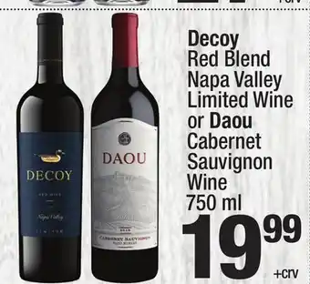 Super King Markets Decoy Red Blend Napa Valley Limited Wine or Daou Cabernet Sauvignon Wine offer