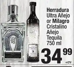Super King Markets Herradura Ultra Añejo or Milagro Cristalino Añejo Tequila offer