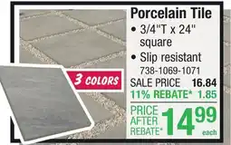 Menards Mohawk Ancient Ivory 24 x 24 Outdoor Porcelain Floor Tile offer