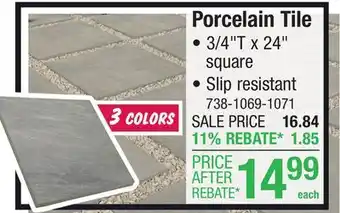 Menards Mohawk Ancient Ivory 24 x 24 Outdoor Porcelain Floor Tile offer