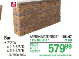 Menards Aurora Bar Project Material List offer