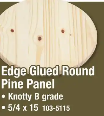 Menards Mastercraft 5/4 x 15 Edge Glued Round Panel offer
