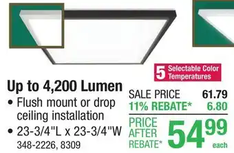 Menards Patriot Lighting 4200 Lumens 2 x 2 LED White Flat Panel Light offer
