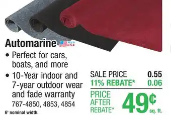 Menards Foss Automarine Gray Indoor/Outdoor Carpet 6 ft. Wide offer