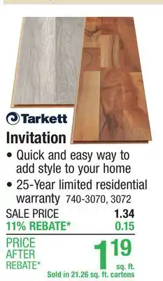 Menards Tarkett Invitation Moonlit Silver 8-1/32 x 47-5/8 Laminate Flooring (21.26 sq. ft./ctn) offer