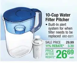 Menards Brita 10-Cup Tahoe Blue Water Filter Pitcher offer