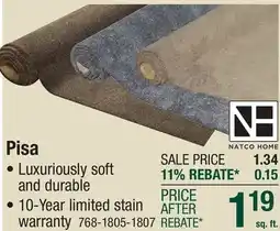 Menards Natco Home Pisa Shadow Grey Frieze Carpet 12 ft. Wide offer