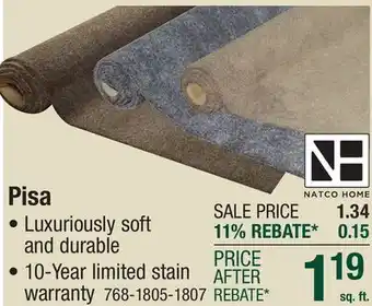 Menards Natco Home Pisa Shadow Grey Frieze Carpet 12 ft. Wide offer