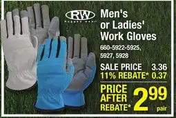 Menards RW Rugged Wear Men's Grey Medium Performance Work Gloves - 1 Pair offer