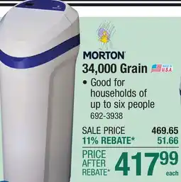 Menards Morton 34,000 Grain Water Softener offer