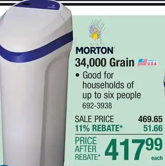 Menards Morton 34,000 Grain Water Softener offer