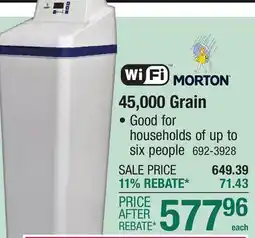 Menards Morton Demand-Control Wi-Fi 45,000 Grain Water Softener offer