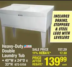 Menards Mustee UtilaTwin 40W x 24D White Thermoplastic Floor-Mount Laundry/Utility Sink offer
