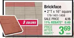 Menards 16 x 16 Gray Brickface Patio Block offer