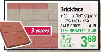 Menards 16 x 16 Gray Brickface Patio Block offer