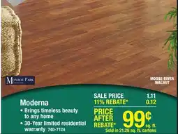 Menards Monroe Park Moderna Moose River Walnut 8-1/32 x 47-5/8 Laminate Flooring (21.26 sq. ft./ctn) offer