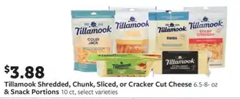 Fareway Tillamook shredded, chunk, sliced, or cracker cut cheese & snack portions offer