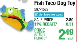 Menards Vibrant Life Fish Taco Plush Dog Toy offer