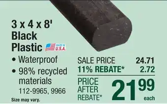 Menards 3 x 4 x 8' Black Landscape Timber offer