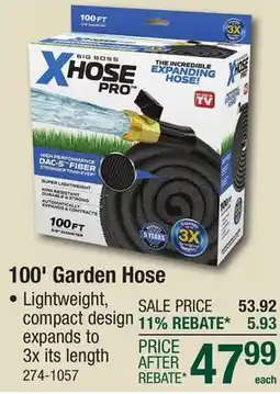 Menards XHOSE Pro 100' Garden Hose offer