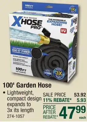 Menards XHOSE Pro 100' Garden Hose offer