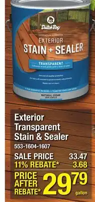 Menards Dutch Boy Exterior Natural Pine Transparent Stain + Sealer - 1 gal offer