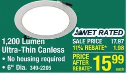 Menards Patriot Lighting 6 LED Ultra-Thin Canless Downlight offer