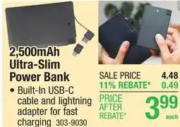 Menards Gabba Goods 2500 MAH Ultra-Slim Power Bank offer